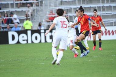 İspanya - Japonya maçı, 5 Mart 2020 tarihinde Orlando Florida 'daki Exploria Stadyumu' nda düzenlenen 2020 SheBelieves Kupası 'nda yapıldı. Fotoğraf: Marty Jean-Louis