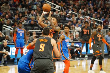 Orlando Magic sunucusu Oklahoma City Thunder 21 Ocak 2020 tarihinde Orlando Florida 'daki Amway Center' da. Fotoğraf: Marty Jean-Louis 