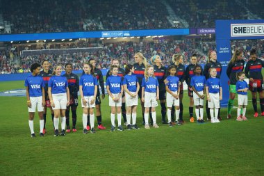 5 Mart 2020 'de Orlando Florida' daki Exploria Stadyumu 'nda düzenlenen 2020 SheBelieves Kupası' nda ABD ile İngiltere maçı. Fotoğraf: Marty Jean-Louis