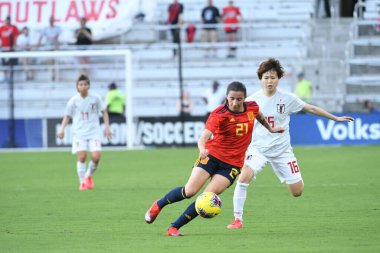 İspanya - Japonya maçı, 5 Mart 2020 tarihinde Orlando Florida 'daki Exploria Stadyumu' nda düzenlenen 2020 SheBelieves Kupası 'nda yapıldı. Fotoğraf: Marty Jean-Louis
