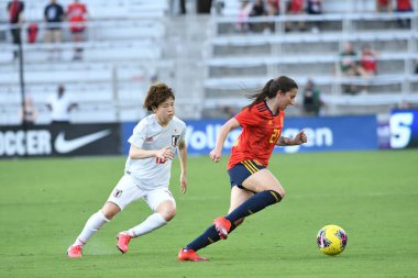 İspanya - Japonya maçı, 5 Mart 2020 tarihinde Orlando Florida 'daki Exploria Stadyumu' nda düzenlenen 2020 SheBelieves Kupası 'nda yapıldı. Fotoğraf: Marty Jean-Louis