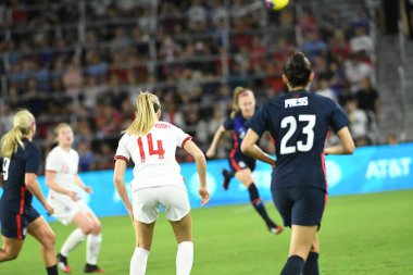 5 Mart 2020 'de Orlando Florida' daki Exploria Stadyumu 'nda düzenlenen 2020 SheBelieves Kupası' nda ABD ile İngiltere maçı. Fotoğraf: Marty Jean-Louis