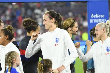 5 Mart 2020 'de Orlando Florida' daki Exploria Stadyumu 'nda düzenlenen 2020 SheBelieves Kupası' nda ABD ile İngiltere maçı. Fotoğraf: Marty Jean-Louis