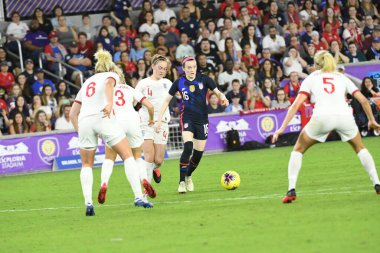 5 Mart 2020 'de Orlando Florida' daki Exploria Stadyumu 'nda düzenlenen 2020 SheBelieves Kupası' nda ABD ile İngiltere maçı. Fotoğraf: Marty Jean-Louis