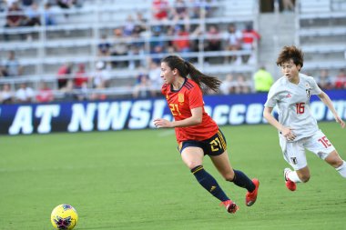 İspanya - Japonya maçı, 5 Mart 2020 tarihinde Orlando Florida 'daki Exploria Stadyumu' nda düzenlenen 2020 SheBelieves Kupası 'nda yapıldı. Fotoğraf: Marty Jean-Louis
