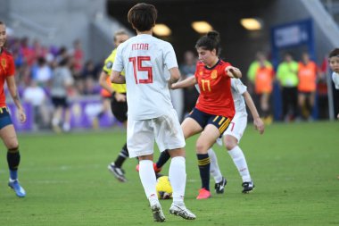 İspanya - Japonya maçı, 5 Mart 2020 tarihinde Orlando Florida 'daki Exploria Stadyumu' nda düzenlenen 2020 SheBelieves Kupası 'nda yapıldı. Fotoğraf: Marty Jean-Louis