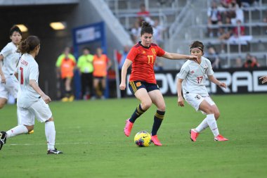 İspanya - Japonya maçı, 5 Mart 2020 tarihinde Orlando Florida 'daki Exploria Stadyumu' nda düzenlenen 2020 SheBelieves Kupası 'nda yapıldı. Fotoğraf: Marty Jean-Louis