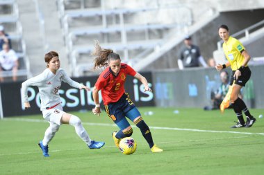 İspanya - Japonya maçı, 5 Mart 2020 tarihinde Orlando Florida 'daki Exploria Stadyumu' nda düzenlenen 2020 SheBelieves Kupası 'nda yapıldı. Fotoğraf: Marty Jean-Louis