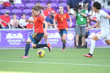 İspanya - Japonya maçı, 5 Mart 2020 tarihinde Orlando Florida 'daki Exploria Stadyumu' nda düzenlenen 2020 SheBelieves Kupası 'nda yapıldı. Fotoğraf: Marty Jean-Louis