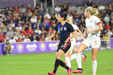 5 Mart 2020 'de Orlando Florida' daki Exploria Stadyumu 'nda düzenlenen 2020 SheBelieves Kupası' nda ABD ile İngiltere maçı. Fotoğraf: Marty Jean-Louis