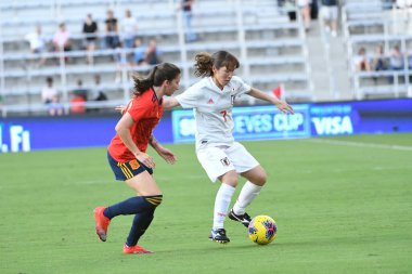 İspanya - Japonya maçı, 5 Mart 2020 tarihinde Orlando Florida 'daki Exploria Stadyumu' nda düzenlenen 2020 SheBelieves Kupası 'nda yapıldı. Fotoğraf: Marty Jean-Louis