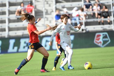 İspanya - Japonya maçı, 5 Mart 2020 tarihinde Orlando Florida 'daki Exploria Stadyumu' nda düzenlenen 2020 SheBelieves Kupası 'nda yapıldı. Fotoğraf: Marty Jean-Louis