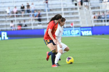 İspanya - Japonya maçı, 5 Mart 2020 tarihinde Orlando Florida 'daki Exploria Stadyumu' nda düzenlenen 2020 SheBelieves Kupası 'nda yapıldı. Fotoğraf: Marty Jean-Louis