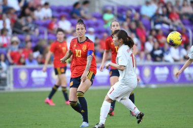İspanya - Japonya maçı, 5 Mart 2020 tarihinde Orlando Florida 'daki Exploria Stadyumu' nda düzenlenen 2020 SheBelieves Kupası 'nda yapıldı. Fotoğraf: Marty Jean-Louis