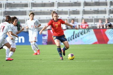İspanya - Japonya maçı, 5 Mart 2020 tarihinde Orlando Florida 'daki Exploria Stadyumu' nda düzenlenen 2020 SheBelieves Kupası 'nda yapıldı. Fotoğraf: Marty Jean-Louis
