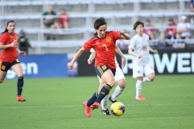 İspanya - Japonya maçı, 5 Mart 2020 tarihinde Orlando Florida 'daki Exploria Stadyumu' nda düzenlenen 2020 SheBelieves Kupası 'nda yapıldı. Fotoğraf: Marty Jean-Louis