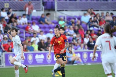 İspanya - Japonya maçı, 5 Mart 2020 tarihinde Orlando Florida 'daki Exploria Stadyumu' nda düzenlenen 2020 SheBelieves Kupası 'nda yapıldı. Fotoğraf: Marty Jean-Louis