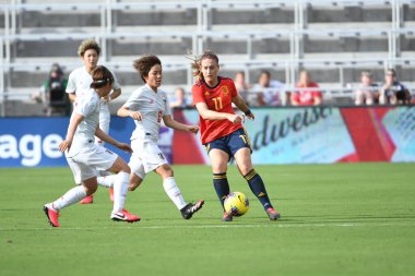 İspanya - Japonya maçı, 5 Mart 2020 tarihinde Orlando Florida 'daki Exploria Stadyumu' nda düzenlenen 2020 SheBelieves Kupası 'nda yapıldı. Fotoğraf: Marty Jean-Louis