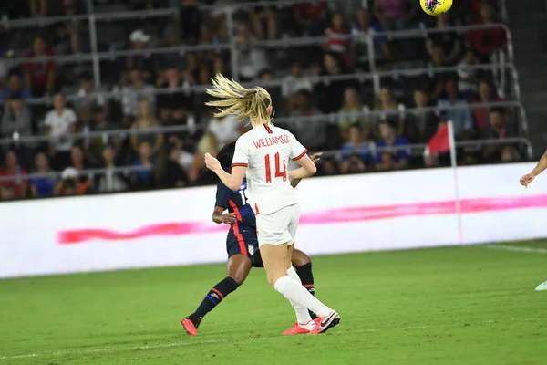 Usa Inglaterra Match Durante Copa Shebelieves 2020 Estadio Exploria Orlando —  Fotos de Stock