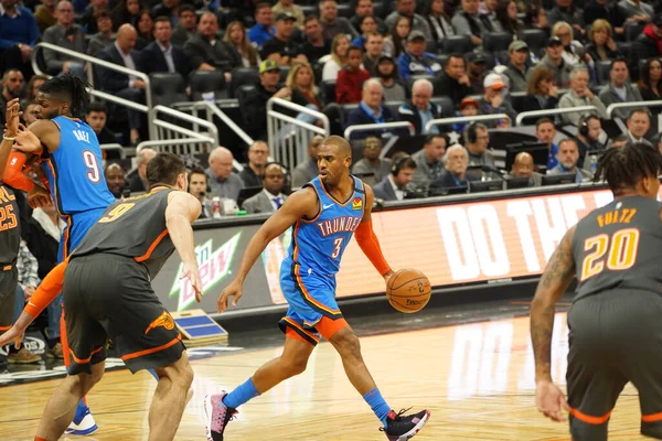 Orlando Magic Gospodarzem Oklahoma Thunder Amway Center Orlando Floryda Środę — Zdjęcie stockowe