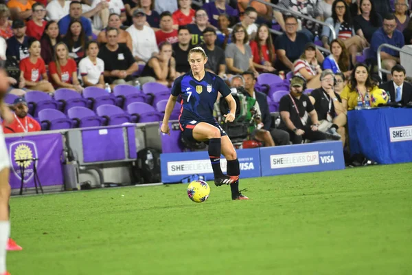 Usa Anglie Zápas Během2020 Shebelieves Cup Stadionu Exploria Orlando Florida — Stock fotografie