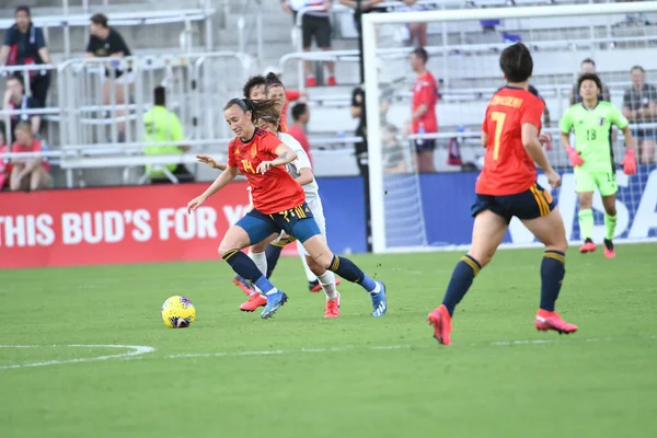 España Japón Match Durante Copa Shebelieves 2020 Estadio Exploria Orlando — Foto de Stock