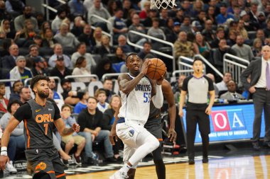 Orlando Magic 21 Şubat 2020 tarihinde Orlando Florida 'daki Amway Center' da Dallas Mavericks 'e ev sahipliği yaptı. Fotoğraf: Marty Jean-Louis