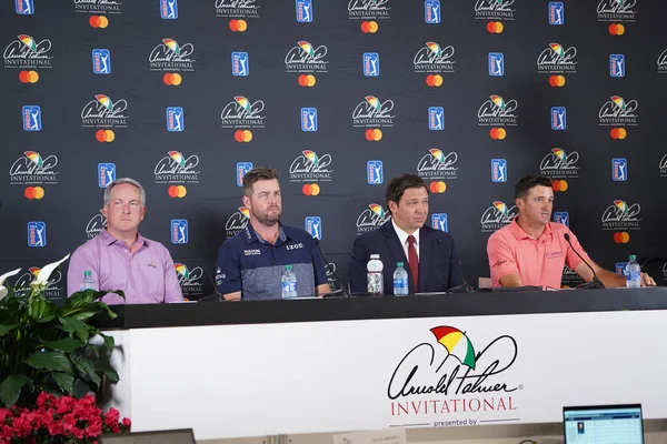 Conferencia Prensa Con Gobernador Florida Ron Desantis Marc Leishman Sam — Foto de Stock