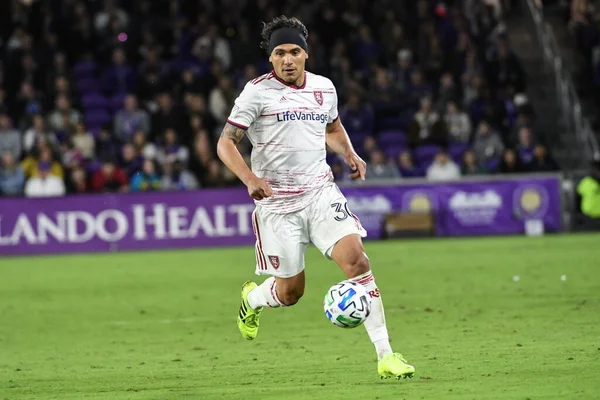 Real Salt Lake oyuncusu Marcelo Silva # 30, 29 Şubat 2020 tarihinde Exploria Stadyumu 'nda pas aldı. Fotoğraf: Marty Jean-Louis