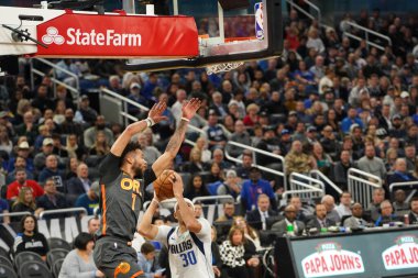 Orlando Magic 21 Şubat 2020 tarihinde Orlando Florida 'daki Amway Center' da Dallas Mavericks 'e ev sahipliği yaptı. Fotoğraf: Marty Jean-Louis