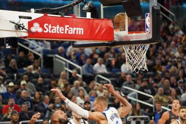 Orlando Magic 21 Şubat 2020 tarihinde Orlando Florida 'daki Amway Center' da Dallas Mavericks 'e ev sahipliği yaptı. Fotoğraf: Marty Jean-Louis