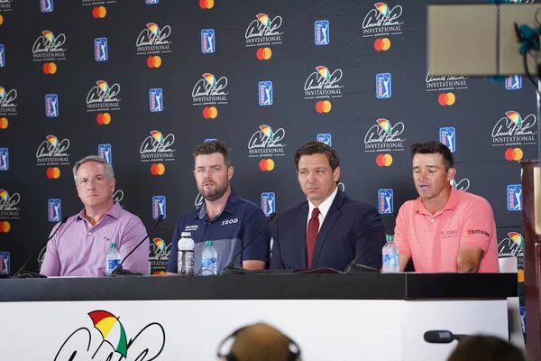 Conferencia Prensa Con Gobernador Florida Ron Desantis Marc Leishman Sam — Foto de Stock