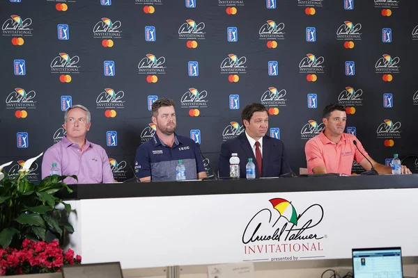 Conferencia Prensa Con Gobernador Florida Ron Desantis Marc Leishman Sam — Foto de Stock