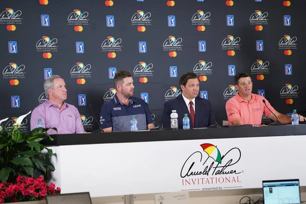 Florida Valisi Ron Desantis Marc Leishman Sam Saunders 2020 Arnold — Stok fotoğraf