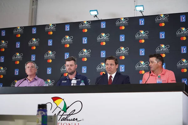 Conferencia Prensa Con Gobernador Florida Ron Desantis Marc Leishman Sam — Foto de Stock