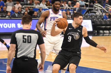 Orlando Magic, 25 Mart 2019 tarihinde Orlando Florida 'daki Amway Arena' da Philadelphia 76ers 'a ev sahipliği yaptı. Fotoğraf: Marty Jean-Louis