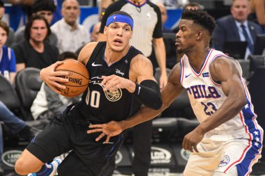 Orlando Magic, 25 Mart 2019 tarihinde Orlando Florida 'daki Amway Arena' da Philadelphia 76ers 'a ev sahipliği yaptı. Fotoğraf: Marty Jean-Louis