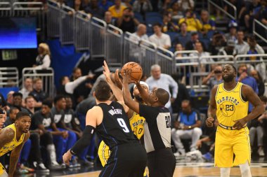 Orlando Magic, 28 Şubat 2019 'da Orlando Florida' daki Amway Center 'da Golden State Warriors' a ev sahipliği yaptı. Fotoğraf: Marty Jean-Louis