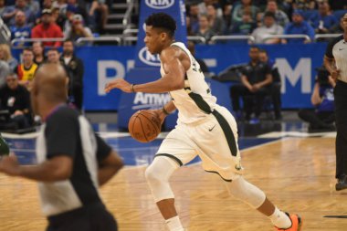 Orlando Magic, 19 Ocak 2019 Cumartesi günü Orlando Florida 'daki Amway Arena' da Milwaukee Doları 'na ev sahipliği yapıyor. Fotoğraf: Marty Jean-Louis