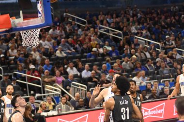 Orlando Magic, 2 Şubat 2019 tarihinde Orlando Florida 'daki Amway Center' da Brooklyn Nets 'e ev sahipliği yapmaktadır. Fotoğraf: Marty Jean-Louis