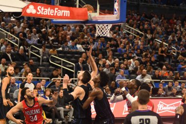 Orlando Magic 20 Mart 2019 Çarşamba günü Orlando Florida 'daki Amway Center' da Louisiana Pelicans 'a ev sahipliği yapıyor. Fotoğraf: Marty Jean-Louis