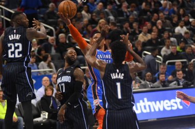 Orlando Magic 29 Ocak 2019 'da Orlando Florida' daki Amway Center 'da OklahomaCity Thunder' a ev sahipliği yapar. Fotoğraf: Marty Jean-Louis