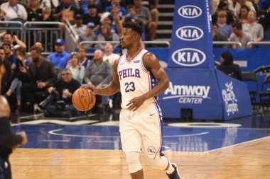 Orlando Magic, 25 Mart 2019 tarihinde Orlando Florida 'daki Amway Arena' da Philadelphia 76ers 'a ev sahipliği yaptı. Fotoğraf: Marty Jean-Louis