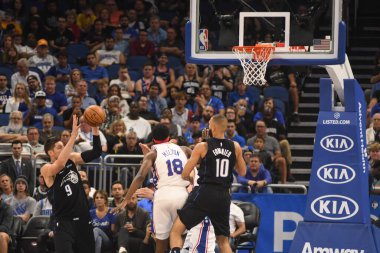 Orlando Magic, 25 Mart 2019 tarihinde Orlando Florida 'daki Amway Arena' da Philadelphia 76ers 'a ev sahipliği yaptı. Fotoğraf: Marty Jean-Louis