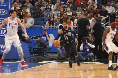 Orlando Magic, 25 Mart 2019 tarihinde Orlando Florida 'daki Amway Arena' da Philadelphia 76ers 'a ev sahipliği yaptı. Fotoğraf: Marty Jean-Louis
