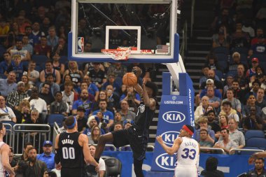 Orlando Magic, 25 Mart 2019 tarihinde Orlando Florida 'daki Amway Arena' da Philadelphia 76ers 'a ev sahipliği yaptı. Fotoğraf: Marty Jean-Louis