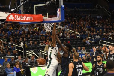Orlando Magic, 19 Ocak 2019 Cumartesi günü Orlando Florida 'daki Amway Arena' da Milwaukee Doları 'na ev sahipliği yapıyor. Fotoğraf: Marty Jean-Louis