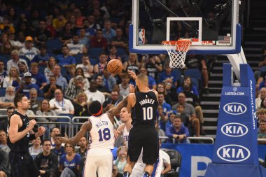 Orlando Magic, 25 Mart 2019 tarihinde Orlando Florida 'daki Amway Arena' da Philadelphia 76ers 'a ev sahipliği yaptı. Fotoğraf: Marty Jean-Louis