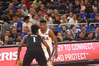 Orlando Magic, 25 Mart 2019 tarihinde Orlando Florida 'daki Amway Arena' da Philadelphia 76ers 'a ev sahipliği yaptı. Fotoğraf: Marty Jean-Louis