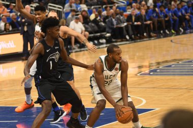 Orlando Magic, 19 Ocak 2019 Cumartesi günü Orlando Florida 'daki Amway Arena' da Milwaukee Doları 'na ev sahipliği yapıyor. Fotoğraf: Marty Jean-Louis